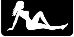 Naked Lady Silhouette leaning back