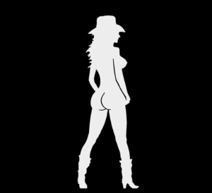 Naked Cowgirl on Mud Flap