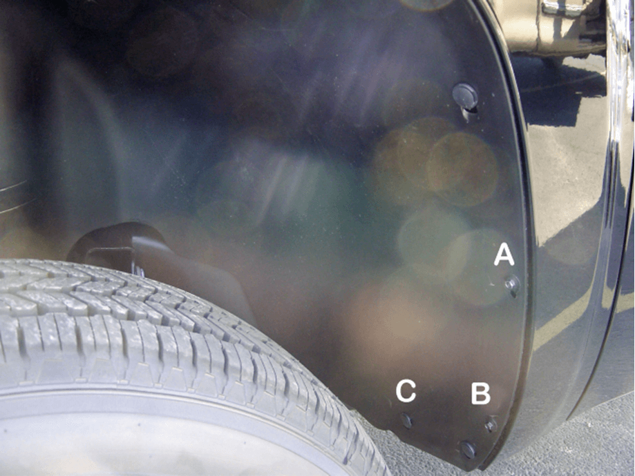 The Available Measurement Holes the Chevy 2500/3500  Front