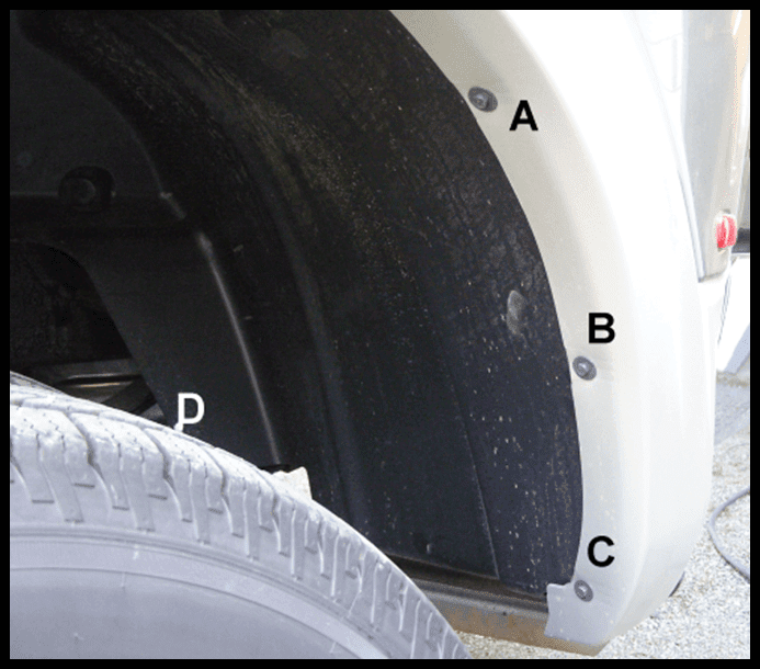 The Available Measurement Holes the Ram 3500/4500/5500 Rear Dually 2010-Current BlackLine