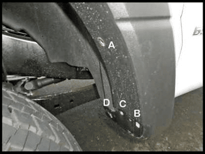 The Available Measurement Holes the Ford F450/F550/F600 Front 2023-2025