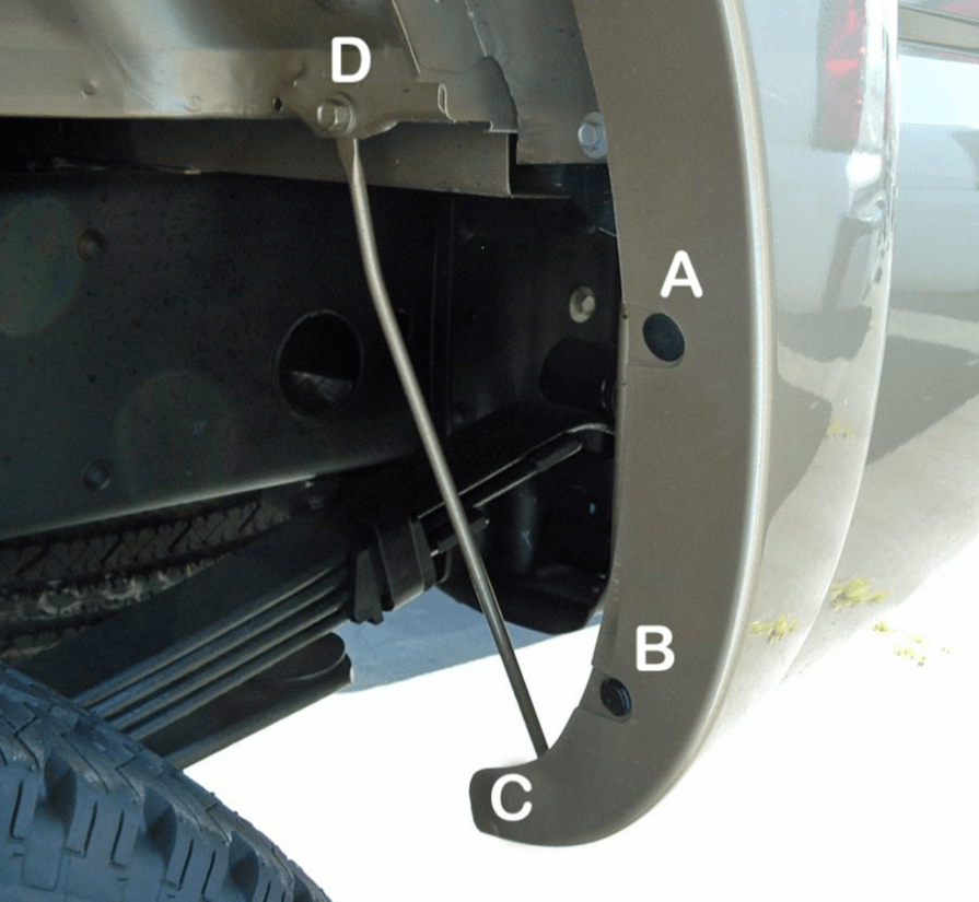 The Available Measurement Holes the Chevy/GMC 1500  Rear