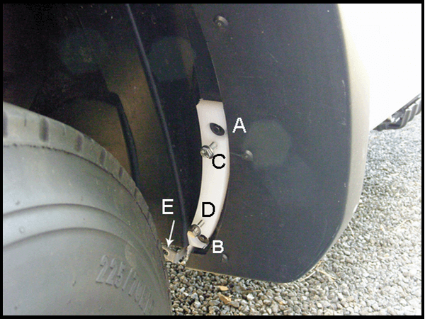 The Available Measurement Holes the Dodge 4500/5500  Front