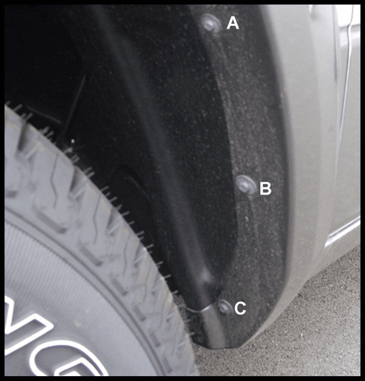 The Available Measurement Holes the Dodge 2500/3500  (Front flaps)  for 2010 – 2012 Dually’s and 2010 – 2013 Single rear wheel trucks.