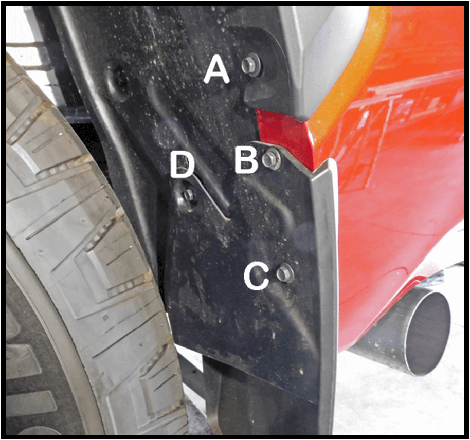 The Available Measurement Holes the Toyota Tundra Mud Flaps  Rear
