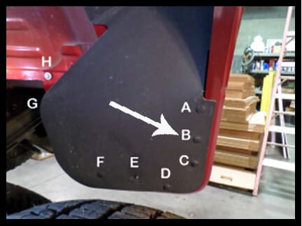 The Available Measurement Holes the Ford F350/450  Rear Dually