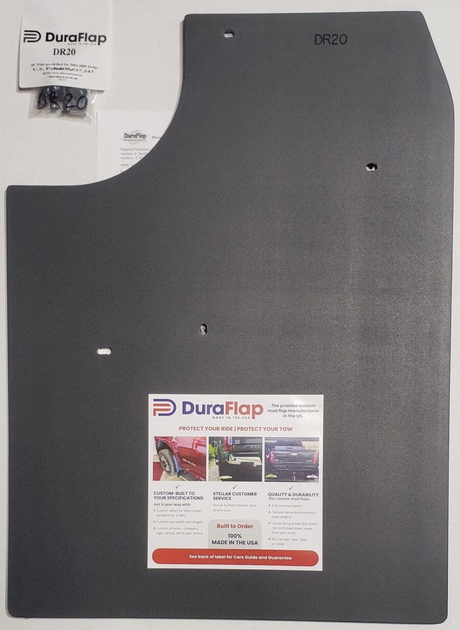 Duraflap Dodge 3500 Rear Dually Custom Mud Flaps & Weights