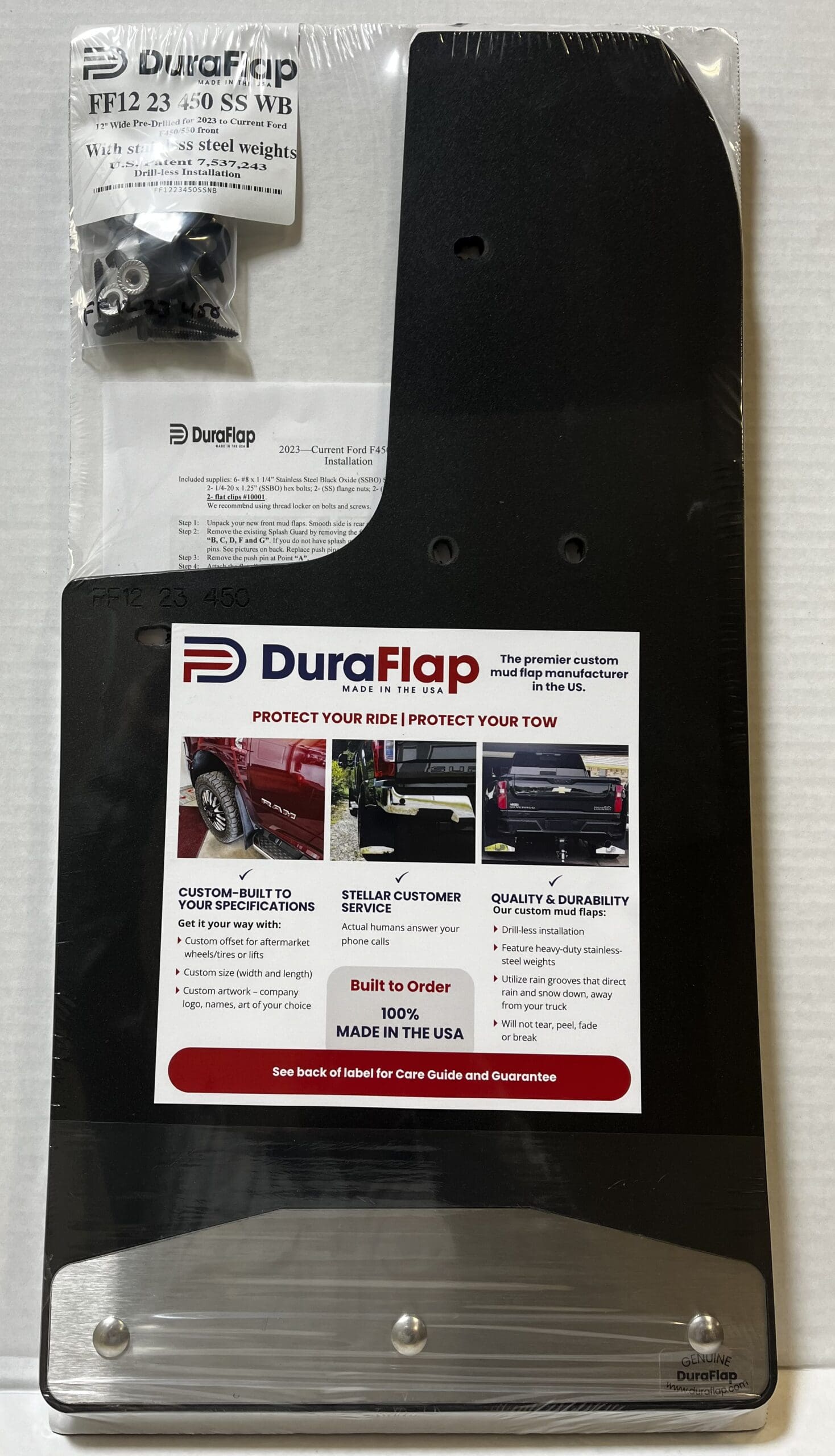 Duraflap Ford F450/F550/F600 Front 2023-2024 Custom Mud Flaps & Weights