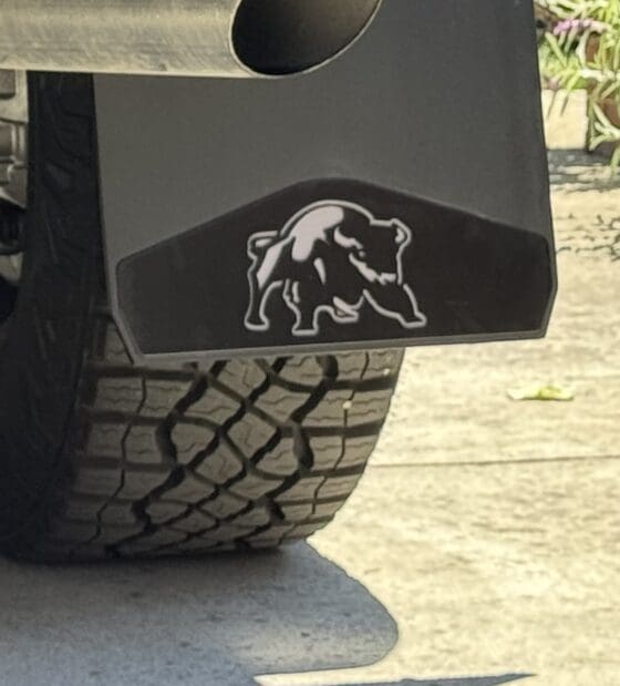 Chevy 2500 ZR2 Rear flaps with Bison weights & color behind 2024 – Current, Popular Configuration