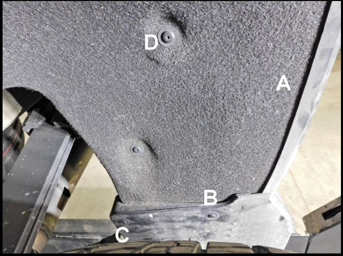 The Available Measurement Holes the GMC 1500  Rear 2019-2025