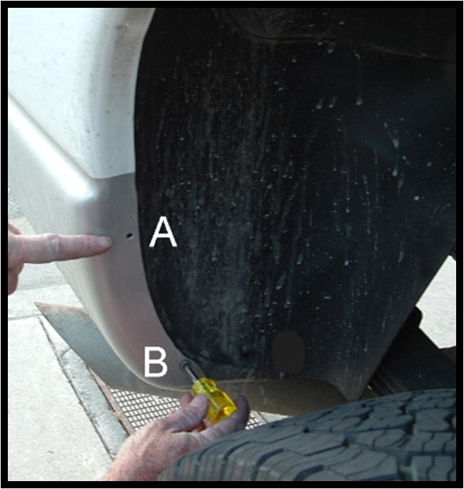 The Available Measurement Holes the Dodge 2500/3500  Front 2003-2009